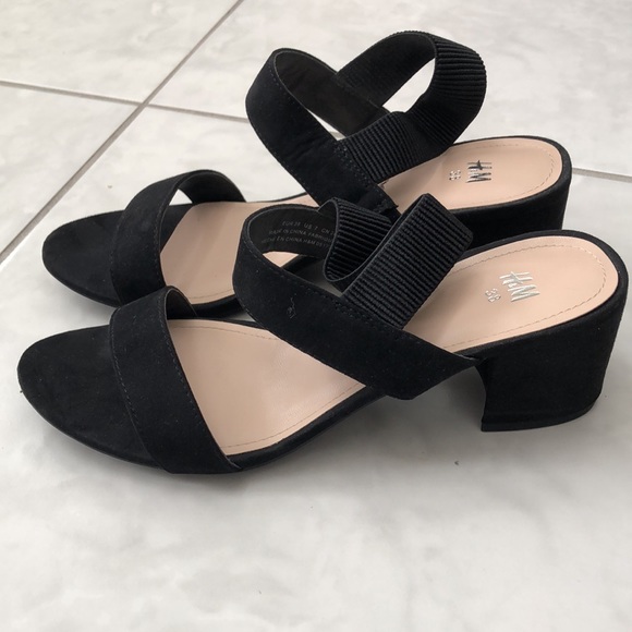Suede Low Heel Chunky Sandals - Picture 4 of 6